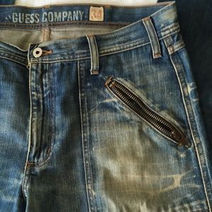 Men's Guess(!) Jeans Full Zipper Seamed Pockets Bootcut Sz:”34” Relaxed